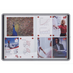 Nobo Bacheca per interni-fondo magnetico 8xA4 anta scorrevole