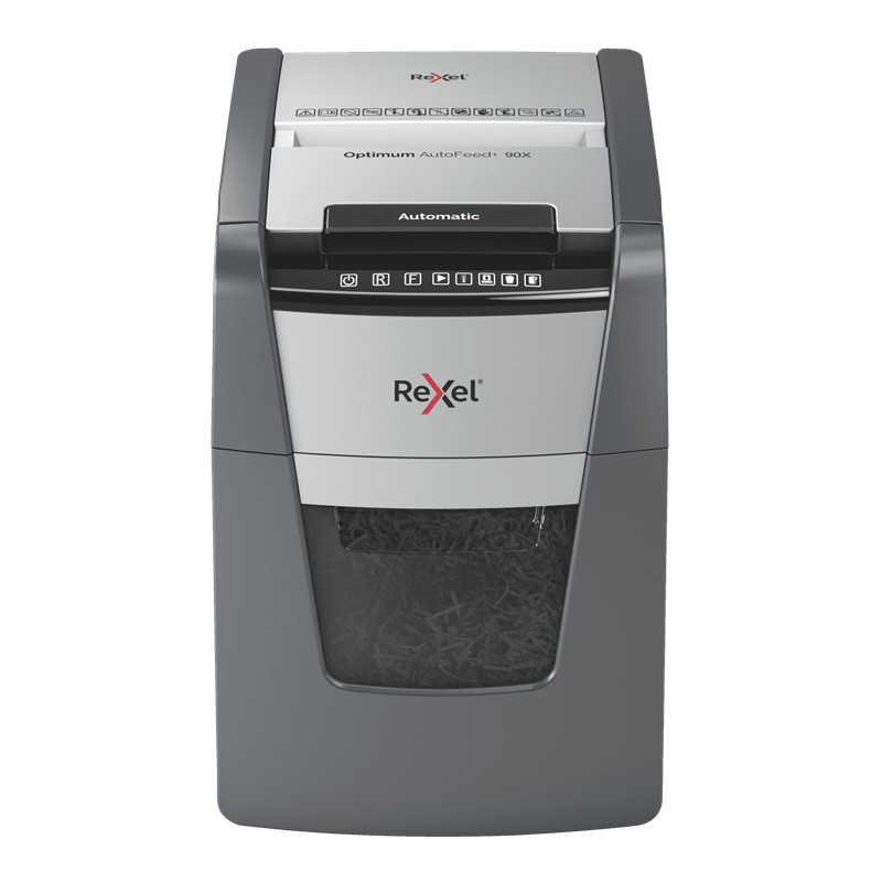Rexel AutoFeed+ 90X distruggi documenti Triturazione incrociata 55 dB Nero, Grigio Rexel AutoFeed+ 90X distruggi documenti Triturazione incrociata 55 dB Nero, Grigio