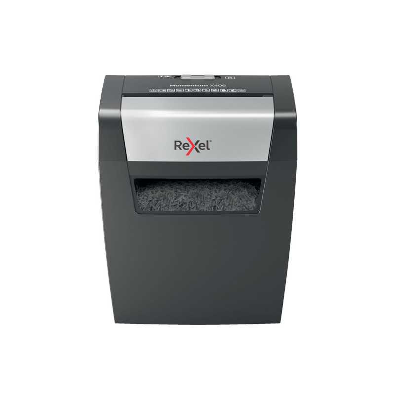 Rexel Momentum X406 distruggi documenti Taglio a particelle Blu, Grigio