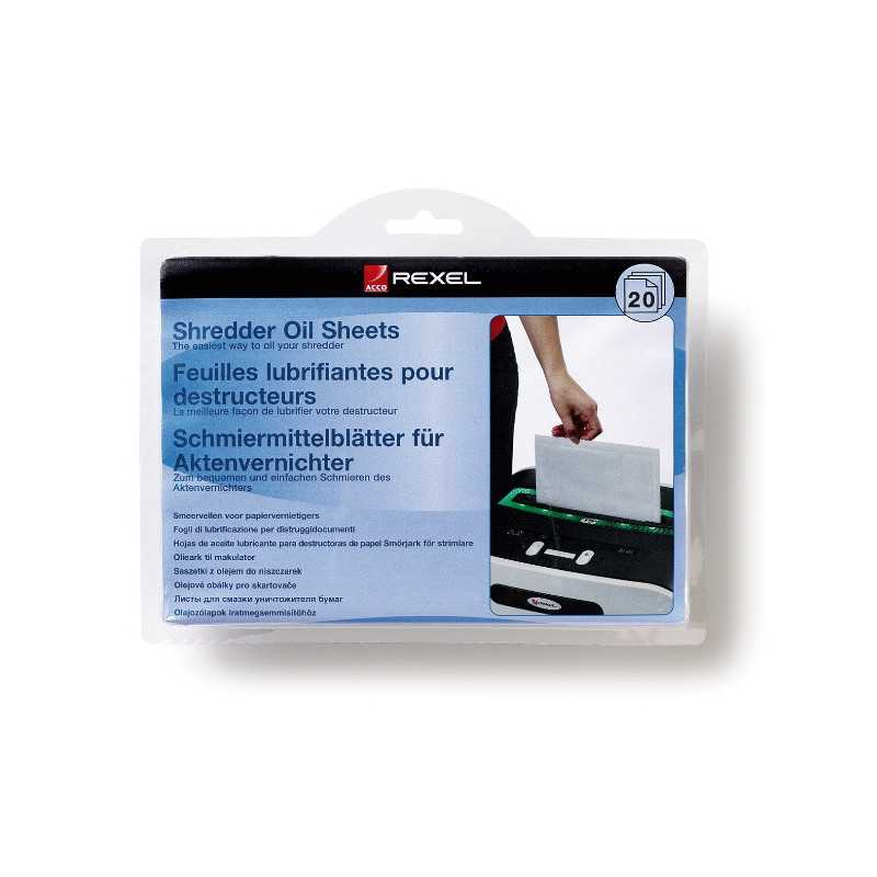 Rexel Fogli lubrificanti per distruggidocumenti (20)