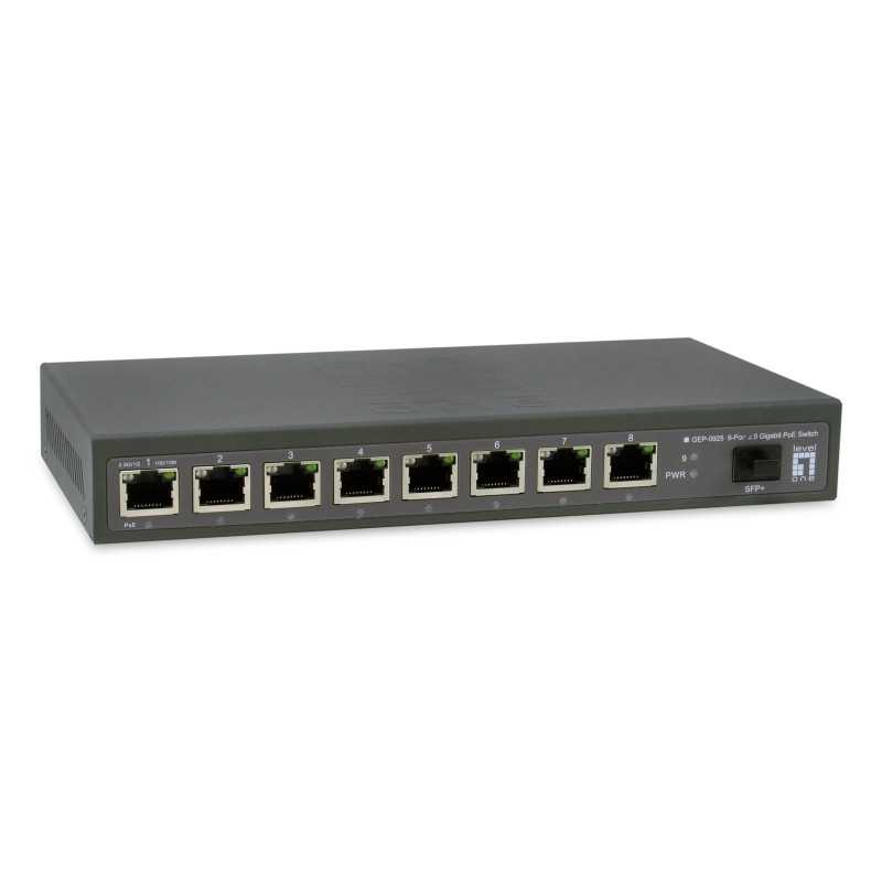 LevelOne GEP-0925 switch di rete Non gestito 2.5G Ethernet (100/1000/2500) Supporto Power over Ethernet (PoE) Nero LevelOne GEP-0925 switch di rete Non gestito 2.5G Ethernet (100/1000/2500) Supporto Power over Ethernet (PoE) Nero