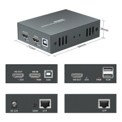 LevelOne HVE-8111 moltiplicatore AV Trasmettitore e ricevitore AV Nero