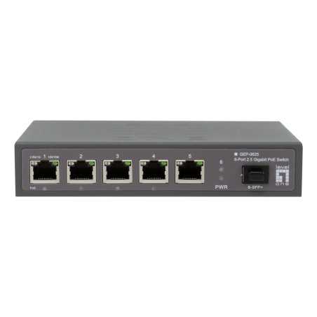 LevelOne GEP-0625 switch di rete Non gestito 2.5G Ethernet (100/1000/2500) Supporto Power over Ethernet (PoE) Nero