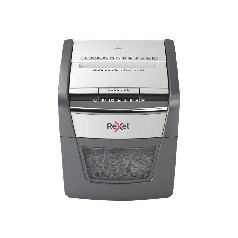 Rexel AutoFeed 45X distruggi documenti Triturazione incrociata 55 dB Nero, Argento