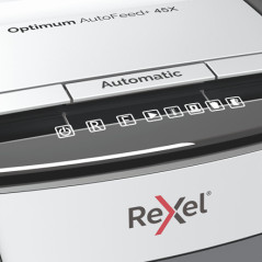 Rexel AutoFeed 45X distruggi documenti Triturazione incrociata 55 dB Nero, Argento