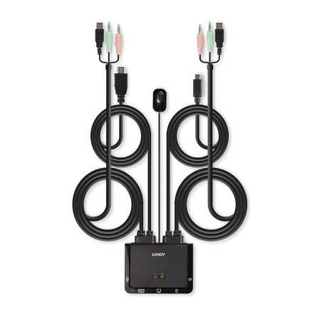 Lindy 42347 switch per keyboard-video-mouse (kvm) Nero