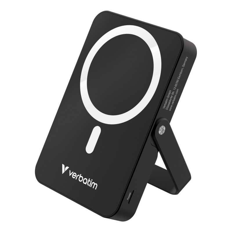 Verbatim Charge 'n' Go Magnetic Wireless Polimeri di litio (LiPo) 10000 mAh Carica wireless Nero Verbatim Charge 'n' Go Magnetic Wireless Polimeri di litio (LiPo) 10000 mAh Carica wireless Nero