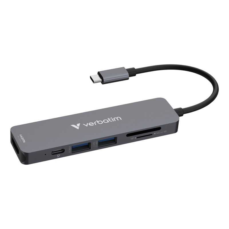 Verbatim 32156 hub di interfaccia USB 3.2 Gen 1 (3.1 Gen 1) Type-C 5000 Mbit/s Grigio Verbatim 32156 hub di interfaccia USB 3.2 Gen 1 (3.1 Gen 1) Type-C 5000 Mbit/s Grigio