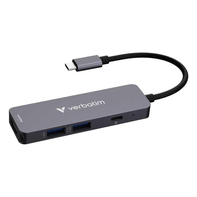 Verbatim 32155 hub di interfaccia USB 3.2 Gen 1 (3.1 Gen 1) Type-C 5000 Mbit/s Grigio Verbatim 32155 hub di interfaccia USB 3.2 Gen 1 (3.1 Gen 1) Type-C 5000 Mbit/s Grigio