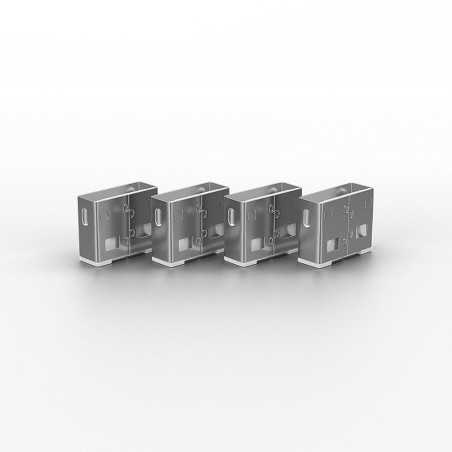 Lindy 40454 clip sicura Bloccaporte + chiave USB tipo A Bianco Acrilonitrile butadiene stirene (ABS) 5 pz