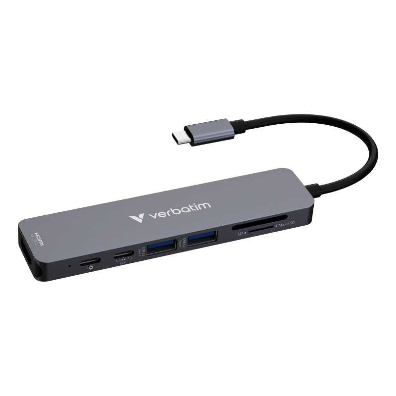 Verbatim 32158 hub di interfaccia USB 3.2 Gen 1 (3.1 Gen 1) Type-C 5000 Mbit/s Grigio Verbatim 32158 hub di interfaccia USB 3.2 Gen 1 (3.1 Gen 1) Type-C 5000 Mbit/s Grigio