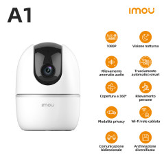 Imou A1 IPC-K2E1P-2H3W 2Mp Telecamera motorizzata con sirena - audio bidirezionale - visione notturna - rilevamento persone