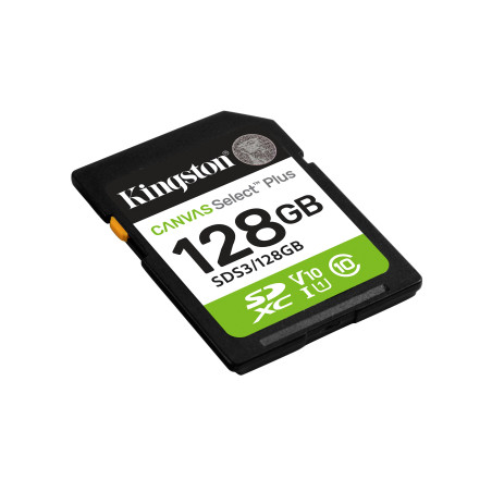 Kingston Technology 128GB SDXC Canvas Select Plus Gen3 150MB/s C10 UHS-I U1 V10