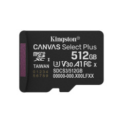Kingston Technology 512GB microSDXC Canvas Select Plus Gen3 150MB s A1 (Adattatore SD incluso)