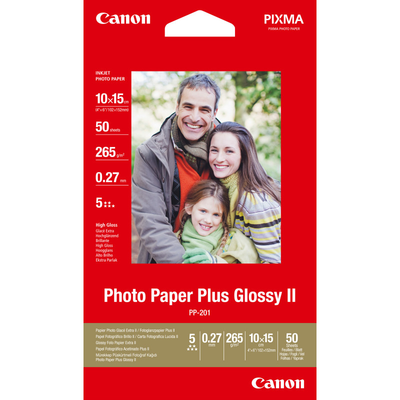 Canon 2311B003 Carta fotografia lucida PP-201 II Plus 4x6" - 50 fogli