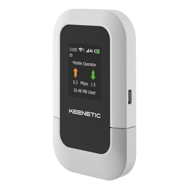 Keenetic Roamer 4G (KN-5110 router wireless Banda singola (2.4 GHz) Nero, Grigio