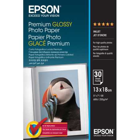 Epson Premium Glossy Photo Paper - 13x18cm - 30 Fogli C13S042154