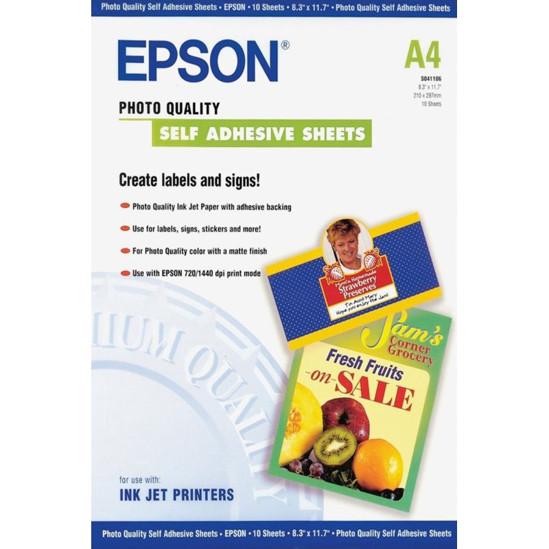 Epson Self-Adhesive Photo Paper - A4 - 10 Fogli Epson Self-Adhesive Photo Paper - A4 - 10 Fogli