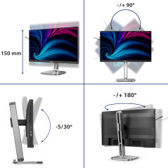 Philips 4000 series 24B2U4301 00 Monitor PC 60,5 cm (23.8") 1920 x 1080 Pixel Full HD LCD Grigio
