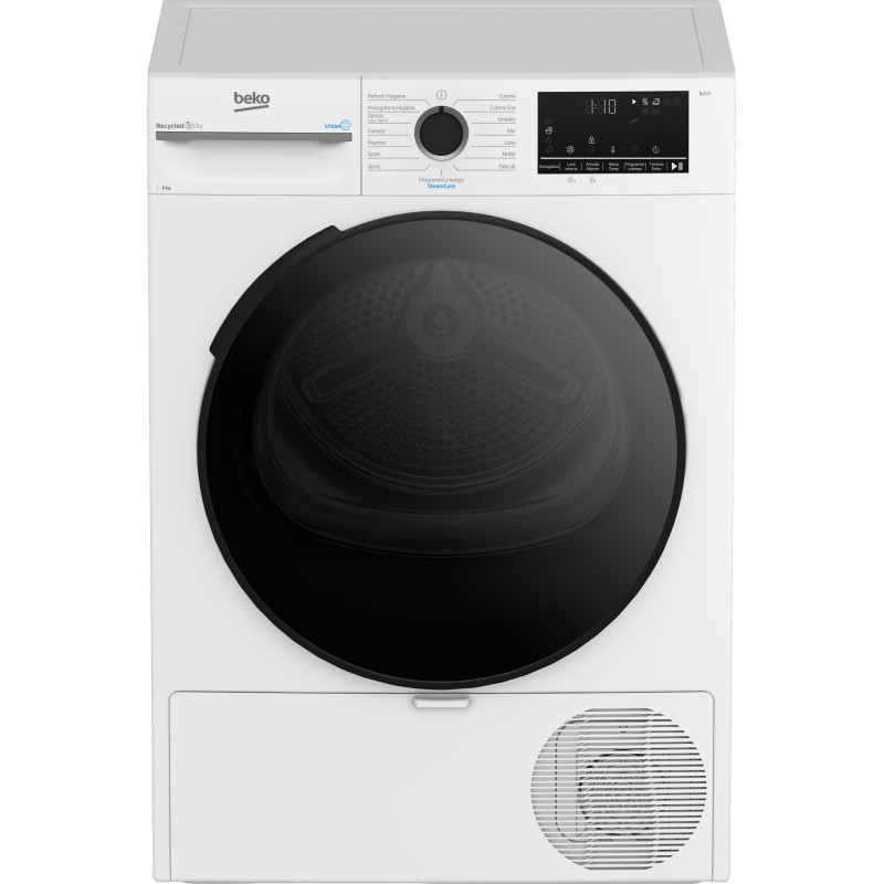 Beko BMURT481BI_IT: Asciugatrice 8kg, Classe C a Pompa di Calore