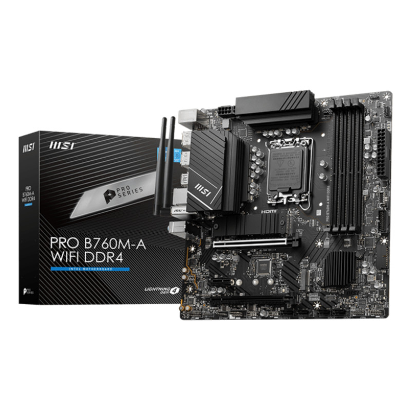 MSI PRO B760M-A WIFI DDR4 scheda madre Intel B760 LGA 1700 micro ATX MSI PRO B760M-A WIFI DDR4 scheda madre Intel B760 LGA 1700 micro ATX