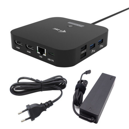 i-tec USB-C Dual HDMI Docking Station with Power Delivery 100 W + Universal Charger 100W