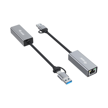 Equip Adattatore di rete da USB-C a 2,5 Gigabit Ethernet (USB-C+A)