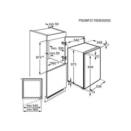 Electrolux LUB3AE88S Congelatore verticale Da incasso 98 L E Bianco