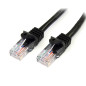 StarTech.com Cavo di rete CAT 5e - Cavo Patch Ethernet RJ45 UTP Nero da 3m antigroviglio 45PAT3MBK