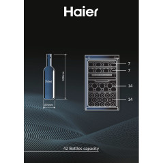 Haier Wine Bank 50 Serie 7 HWS42GDAU1 Cantinetta vino con compressore Libera installazione Nero 42 bottiglia/bottiglie