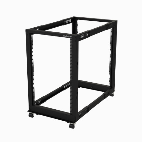 StarTech.com Server Rack a 4 Montanti 18U Open Frame, Armadio Rack di Rete 19" con Ruote, piedini di livellamento/m 4POSTRACK18U