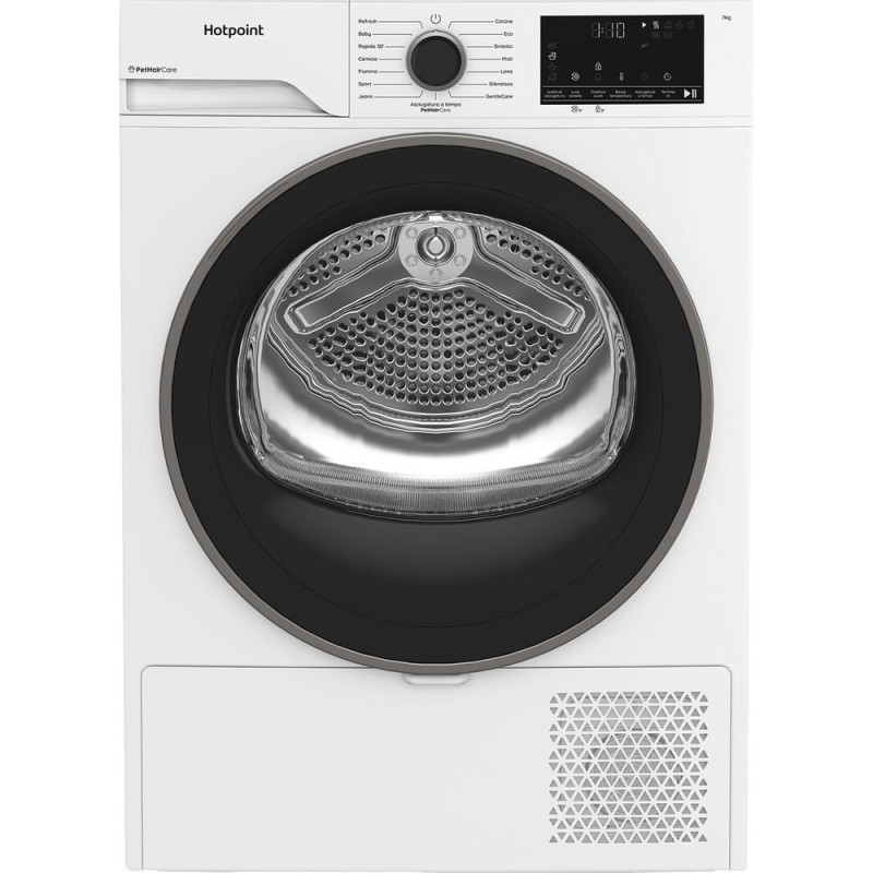 Hotpoint Ariston HPTS 74D BS IT, Capacità 7kg, classe C, EasyIron, Slim, PetHair Removal | Profondità mobile 46 cm