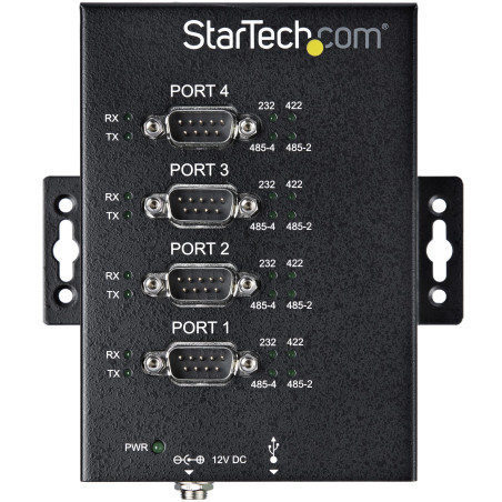 StarTech.com Hub Seriale 4 Porte da USB a RS232/RS485/RS422 -Hub Convertitore industriale da USB 2.0 a DB9 - Protezione IP30 -
