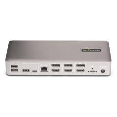 StarTech.com Docking Station USB4 per Tre Monitor, Dock USB-C Multi Display HDMI DisplayPort 4K 60Hz, Ricarica Laptop 100W,