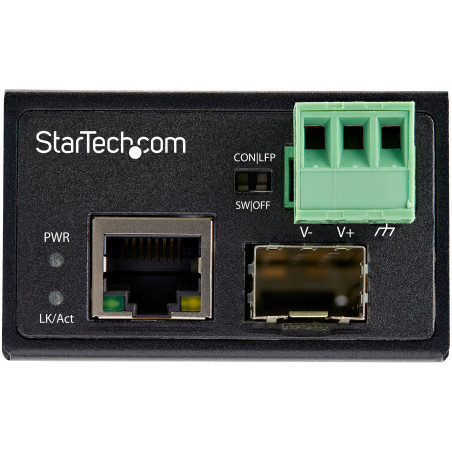 StarTech.com Media Converter fibra ottica a Ethernet - Convertitore industriale da fibra a rame 100 Mbps - SFP a RJ45/Cat6 -