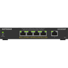NETGEAR 5-Port Gigabit Ethernet PoE+ Plus Switch (GS305EP) Gestito L2/L3 Gigabit Ethernet (10/100/1000) Supporto  GS305EP-100PES