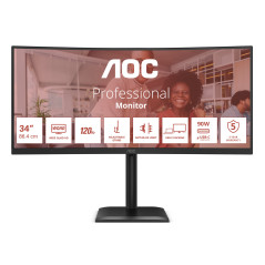 AOC E4 CU34E4CV Monitor PC 86,4 cm (34") 3440 x 1440 Pixel UltraWide Quad HD LCD Nero