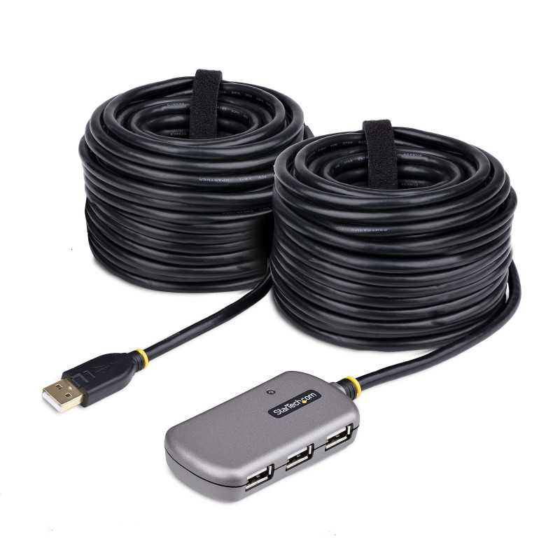 StarTech.com Cavo di Prolunga USB 2.0 da 24m con Hub di Estensione a 4 Porte USB-A, Cavo ripetitore USB atti U02442-USB-EXTENDER