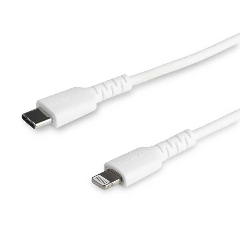 StarTech.com Cavo durevole da USB-C a Lightning da 2m bianco - Cavo di alimentazione/sincronizzazione in Fibra aram RUSBCLTMM2MW