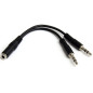 StarTech.com Adattatore splitter cuffie a 4 pin da 3,5 mm a 2x 3,5 mm a 3 pin - F/M MUYHSFMM