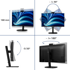 Philips 3000 series 32B2U3601H 00 Monitor PC 80 cm (31.5") 2560 x 1440 Pixel Quad HD LCD Nero