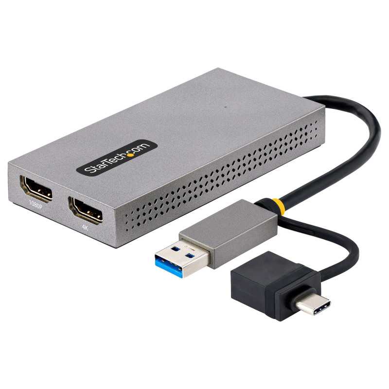 StarTech.com Adattatore USB 3.0 a HDMI, Scheda Video Esterna USB 3.0 a Doppio HDMI (1x 4K30Hz/1x 1080p), Cavo da 1 107B-USB-HDMI