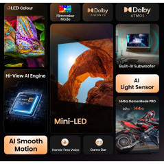 Hisense 85U7Q 2,16 m (85") 4K Ultra HD Smart TV Wi-Fi Nero 450 cd m²