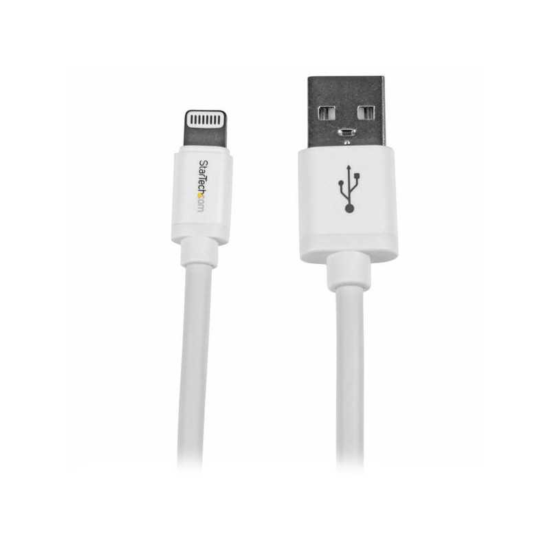 StarTech.com Cavo lungo connettore lightning a 8 pin Apple bianco da 2 m a USB per iPhone / iPod / iPad USBLT2MW