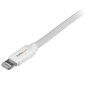 StarTech.com Cavo lungo connettore lightning a 8 pin Apple bianco da 2 m a USB per iPhone / iPod / iPad USBLT2MW