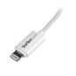 StarTech.com Cavo lungo connettore lightning a 8 pin Apple bianco da 2 m a USB per iPhone / iPod / iPad USBLT2MW