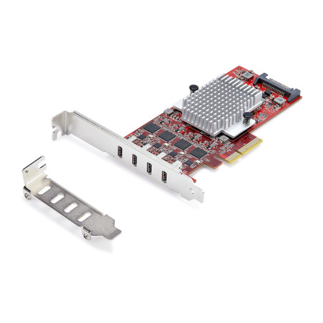 StarTech.com Scheda PCIe USB-C a 4 Porte, USB 3.2 10Gbps, Scheda di Espansione PCI Express USB Type-C con 4 Controller USB