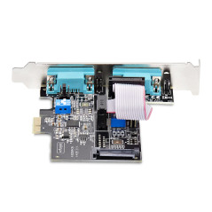 StarTech.com Scheda Seriale PCIe a 2 porte, scheda PCI Express a doppia porta RS232 RS422 RS485 (DB9), staffe a basso profilo