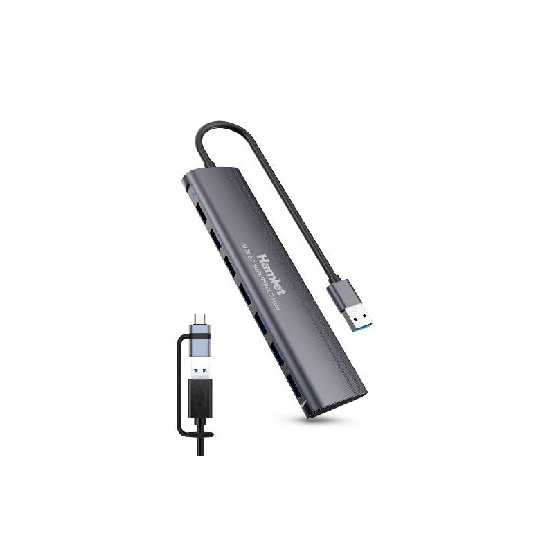 HUB USB 3.0 7 PORTE + USB-C ADAPTER