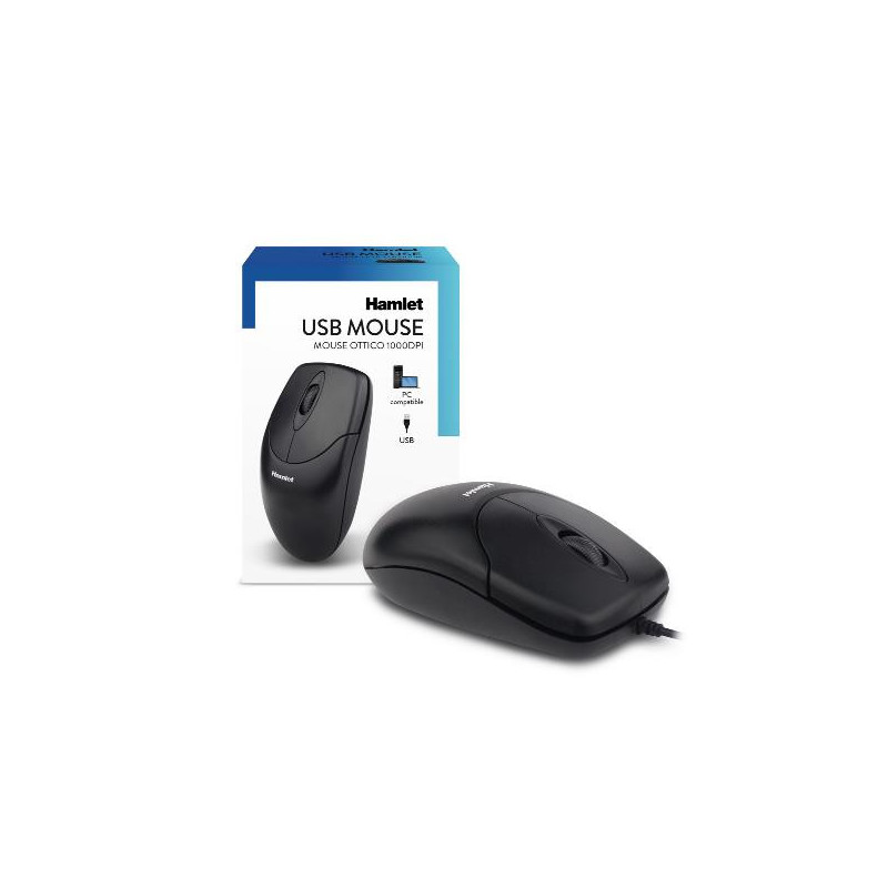 MOUSE OTTICO USB-A + USB-C 1000dpi + 3 TASTI SCROLL Hamlet